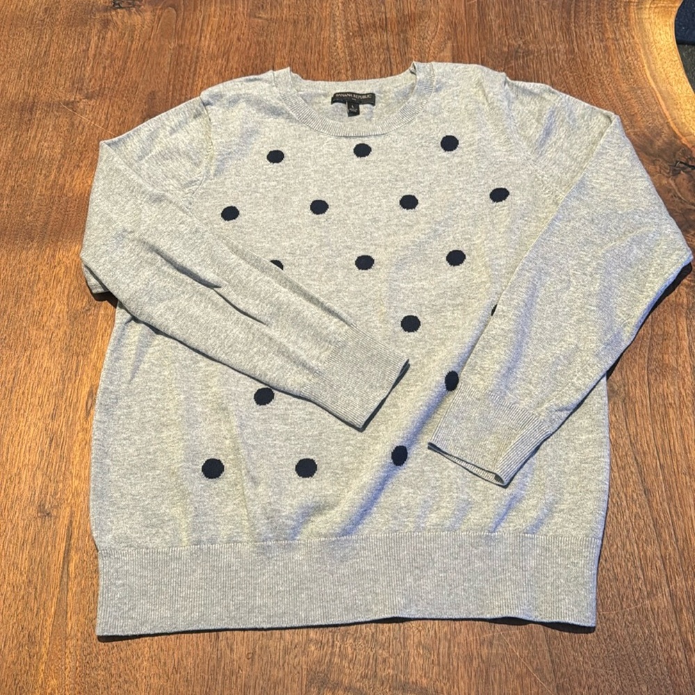 Banana Republic Factory Gray Polka Dot Sweater